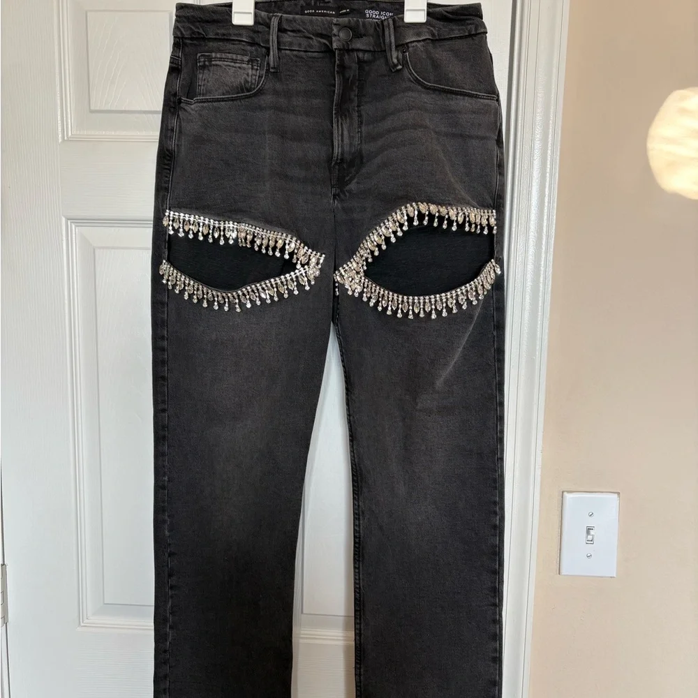 Good American- Good Icon Straight Diamond Jeans - Picture 2 of 6